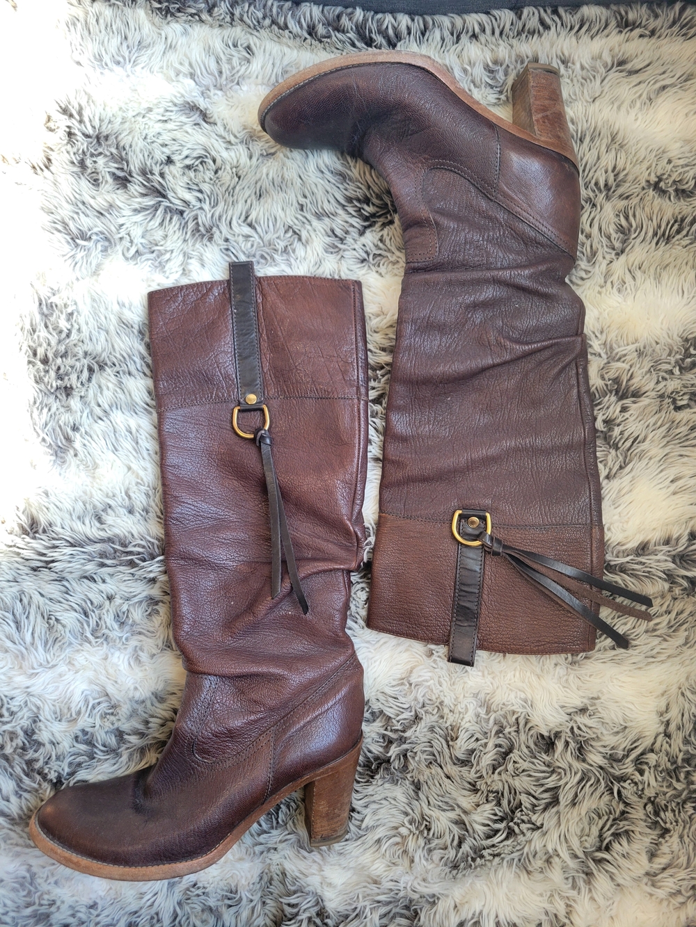 Coach Brown Italian Leather Heeled Riding Boots